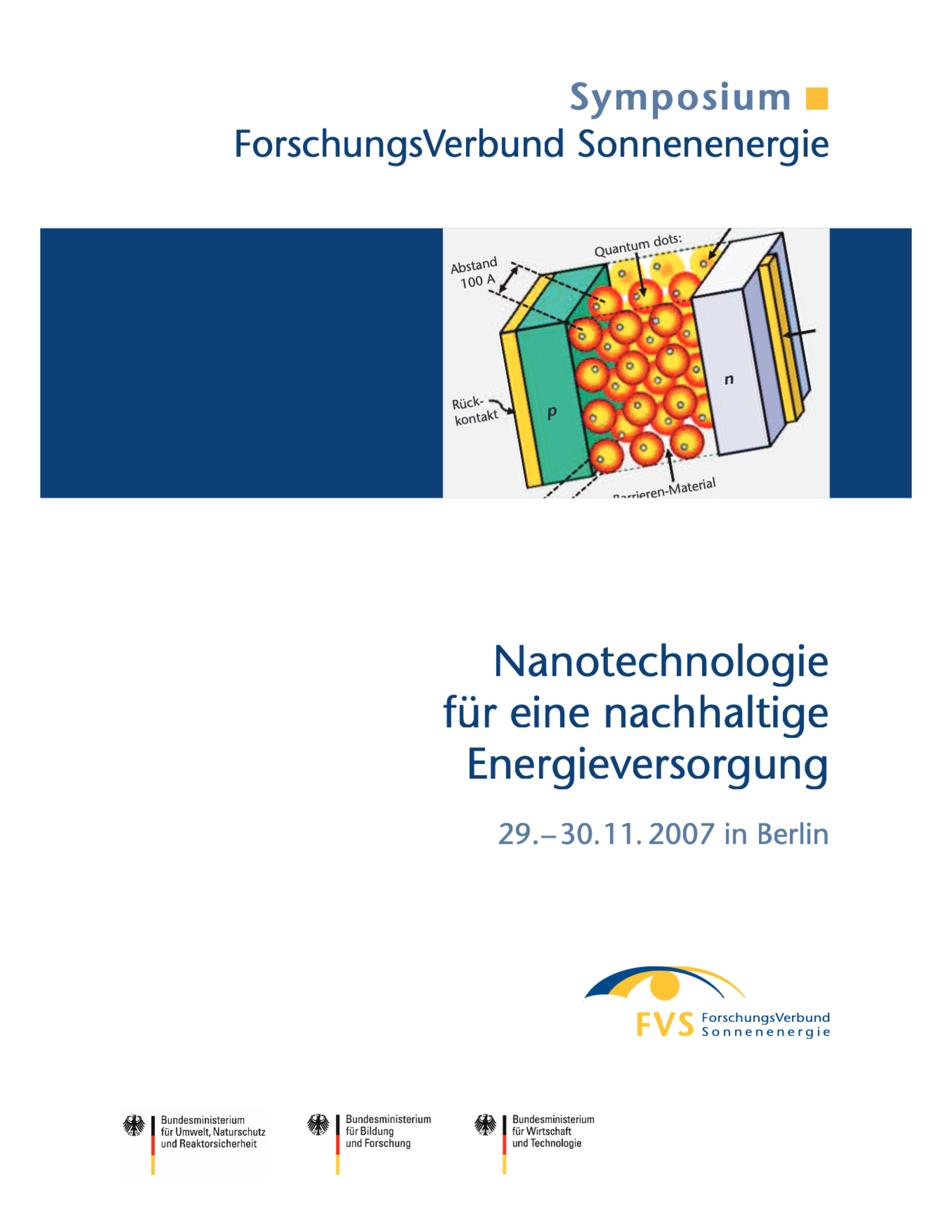 Workshop 2008: Nanotechnologie für eine nachhaltige Energieversorgung