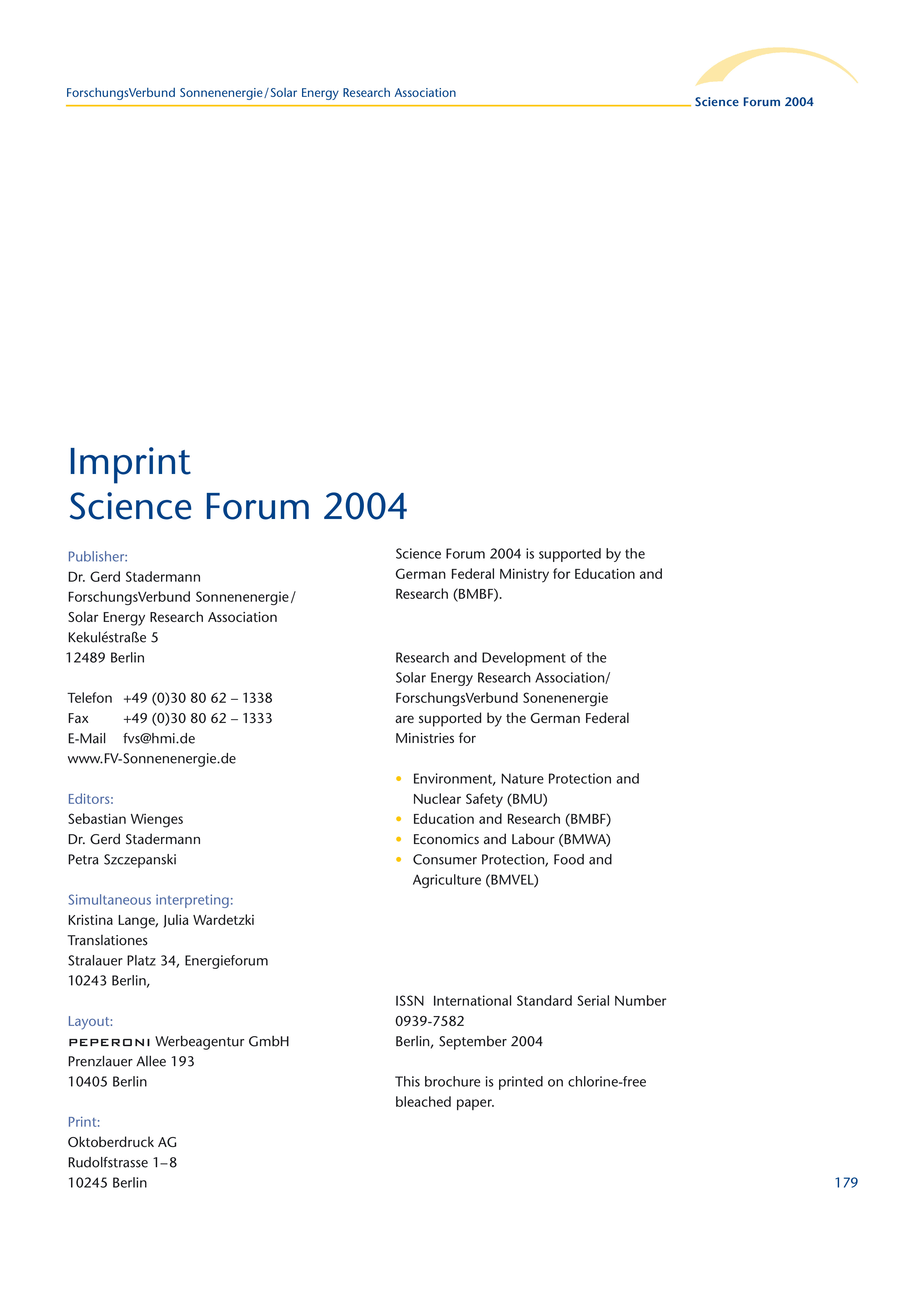 Science Forum 2004