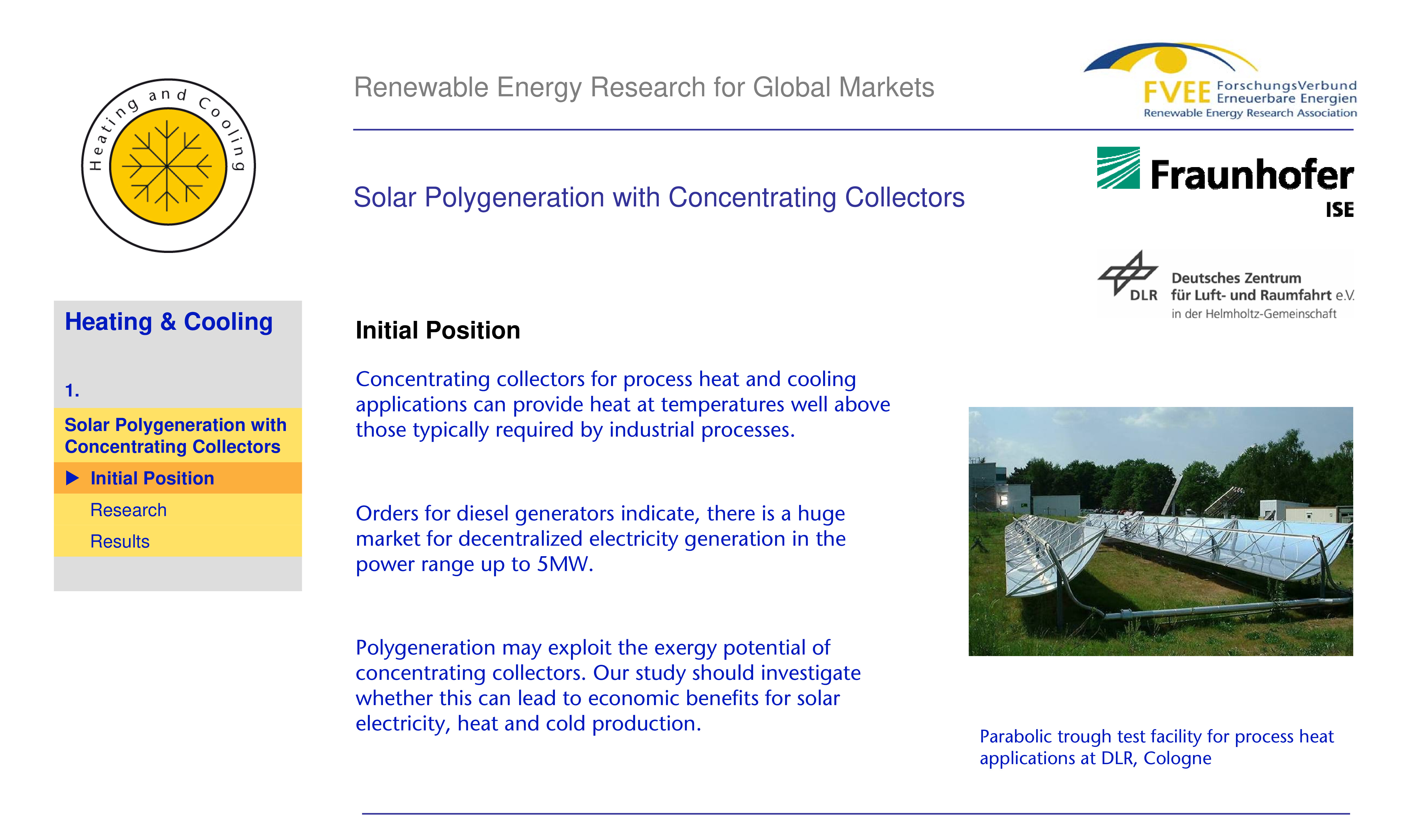 POSTER SESSION "Renewable Energy Research for Global Markets"