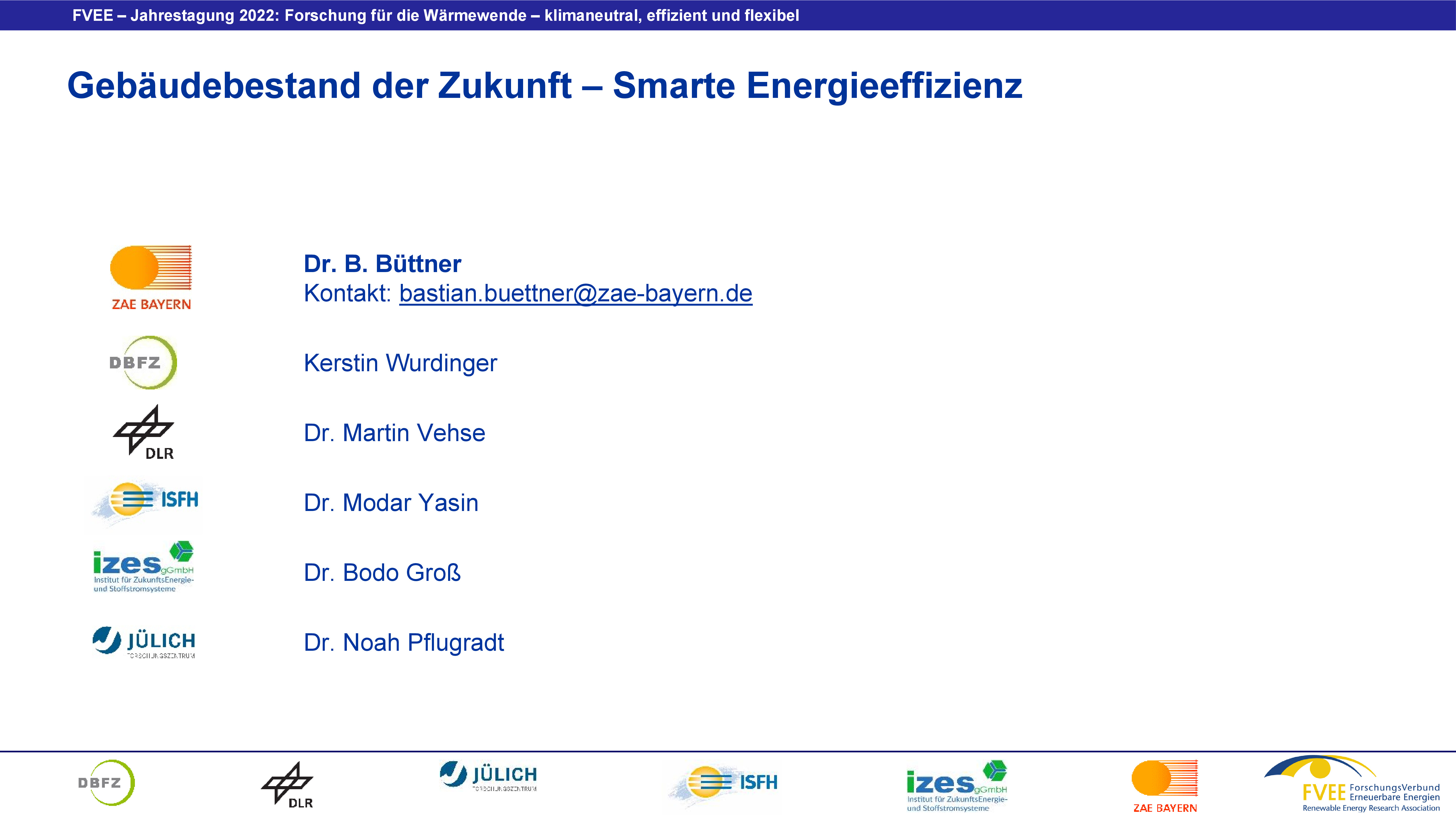 Gebäudebestand der Zukunft – Smarte Energieeffizienz (Büttner - ZAE Bayern)