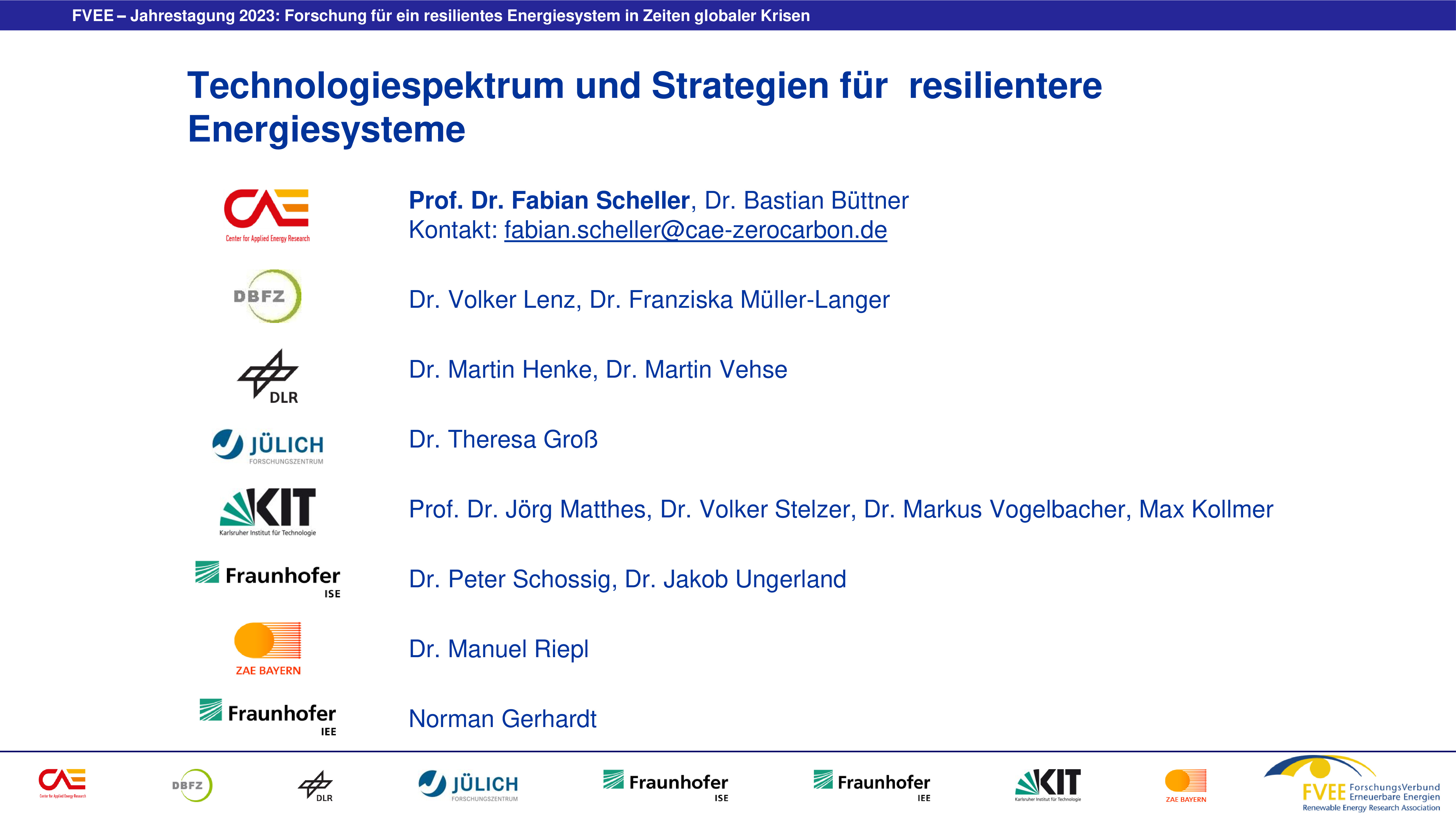 Technologiespektrum und Strategien für resilientere Energiesysteme (Scheller - CAE)