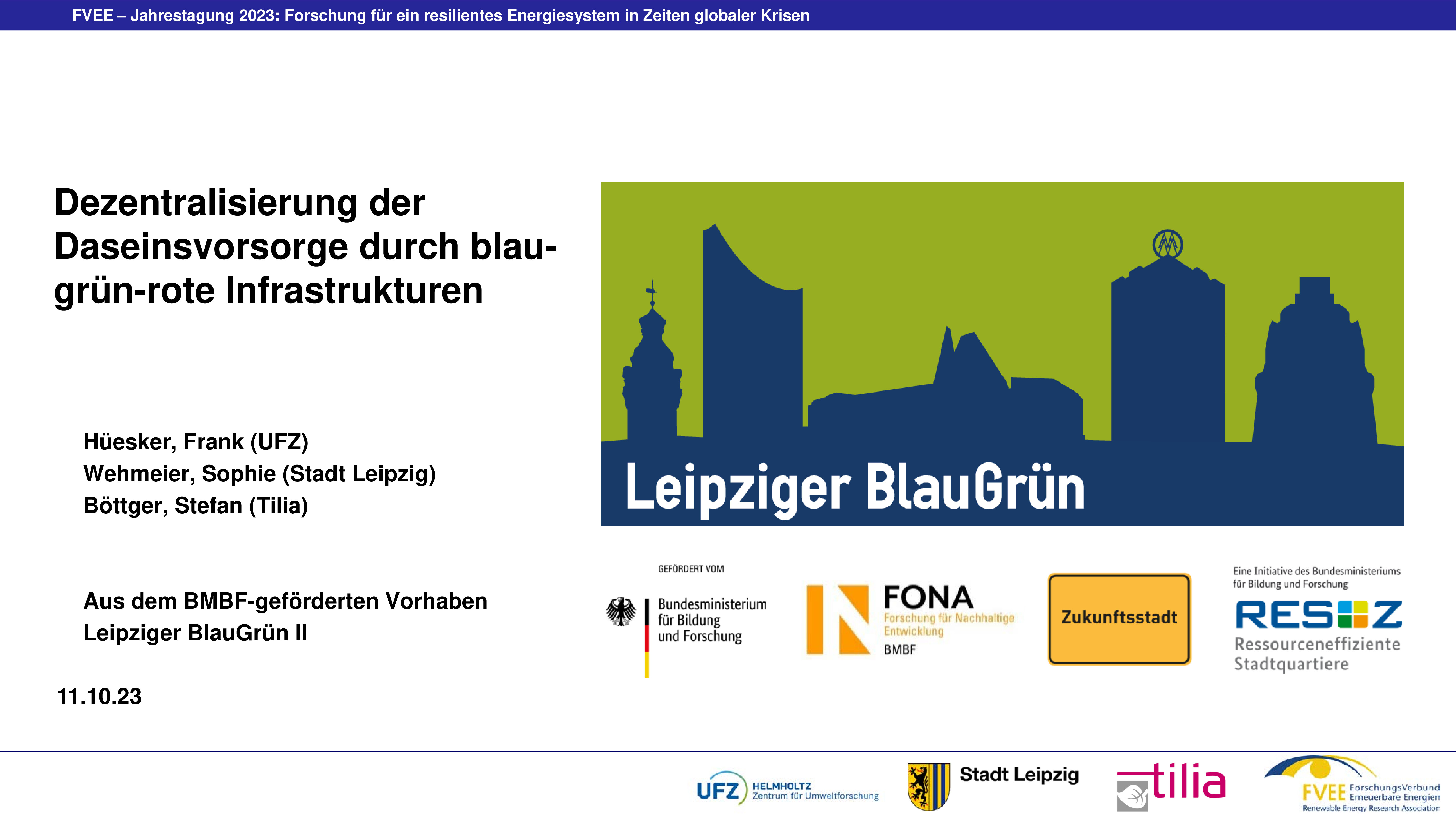 Dezentralisierung der Daseinsvorsorge durch blau-grün-rote Infrastrukturen (Hüesker - UFZ)
